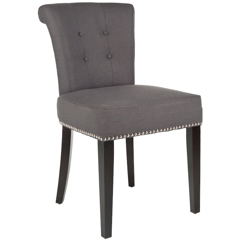 Charcoal Fabric Bent-Back Dining Chair, Set of 2