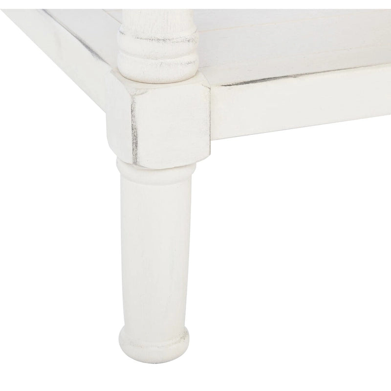 2-Drawer Coffee Table with Bottom Shelf – Distressed White / Grey / Black / Brown