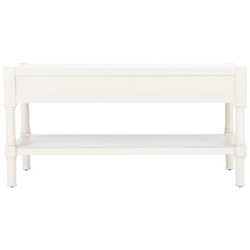 2-Drawer Coffee Table with Bottom Shelf – Distressed White / Grey / Black / Brown