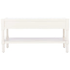 2-Drawer Coffee Table with Bottom Shelf – Distressed White / Grey / Black / Brown