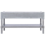 2-Drawer Coffee Table with Bottom Shelf – Distressed White / Grey / Black / Brown