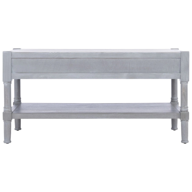 2-Drawer Coffee Table with Bottom Shelf – Distressed White / Grey / Black / Brown