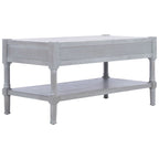 2-Drawer Coffee Table with Bottom Shelf – Distressed White / Grey / Black / Brown