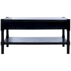 2-Drawer Coffee Table with Bottom Shelf – Distressed White / Grey / Black / Brown
