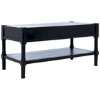 2-Drawer Coffee Table with Bottom Shelf – Distressed White / Grey / Black / Brown