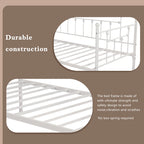 Metal Twin Daybed Frame, Sofa & Bed Dual-Use, Black / Gold / White, Fits 1–2