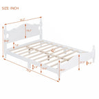 Full Size Wood Platform Bed Frame,Retro Style Platform Bed with Wooden Slat Support