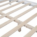Full Size Wood Platform Bed Frame,Retro Style Platform Bed with Wooden Slat Support