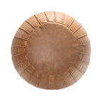 Nuloom Faux Leather Round Filled Ottoman Pouf