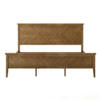 Solid Wood Platform Bed Frame with Headboard and Footboard