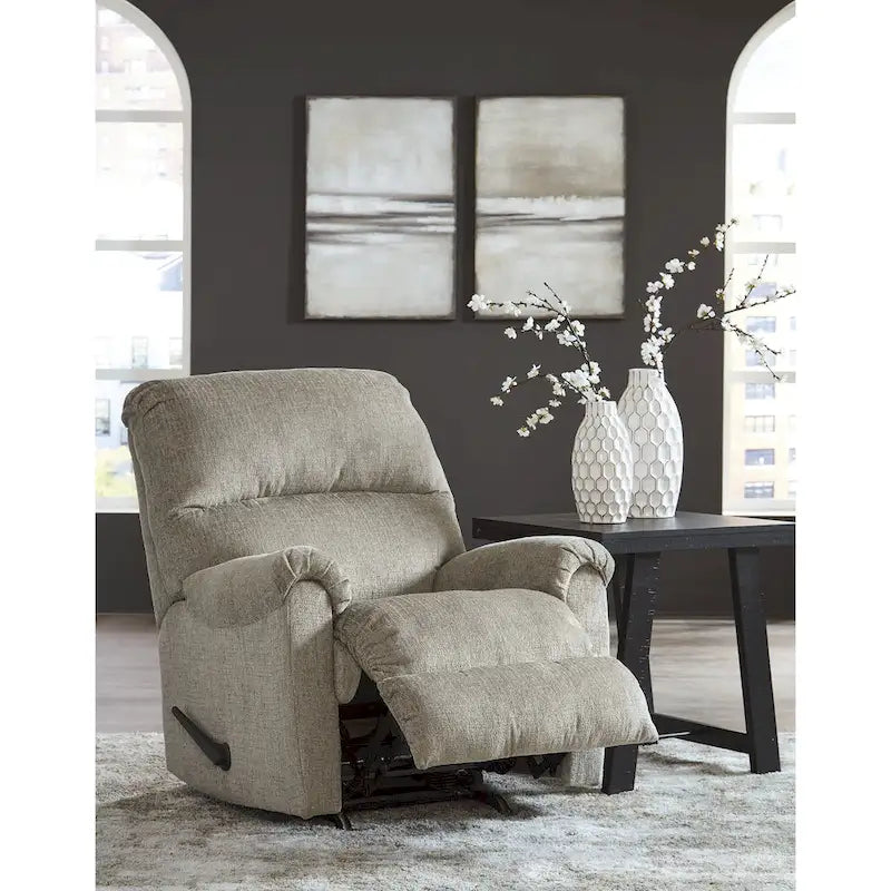 Nutmeg / Taupe Rocker Recliner, Single Seat, Polyester Upholstery