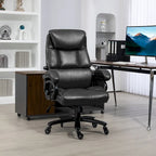 Black/Brown Executive Office Chair, PU Leather, Adjustable Height, 400 lbs Capacity, 1-Person