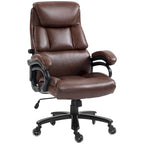Black/Brown Executive Office Chair, PU Leather, Adjustable Height, 400 lbs Capacity, 1-Person