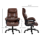Black/Brown Executive Office Chair, PU Leather, Adjustable Height, 400 lbs Capacity, 1-Person