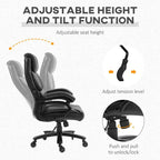 Black/Brown Executive Office Chair, PU Leather, Adjustable Height, 400 lbs Capacity, 1-Person