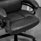 Black/Brown Executive Office Chair, PU Leather, Adjustable Height, 400 lbs Capacity, 1-Person