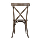 Indoor/Outdoor Commercial Grade Wood Look Resin Cross Back Chair - 19.25W x 19.75D x 35.25H
