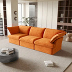 Modular Sectional Sofa Couch, Velvet 3 or 4 Seater Sofa, Minimalist Style Comfy Sofa Couch for Living Room Apartment