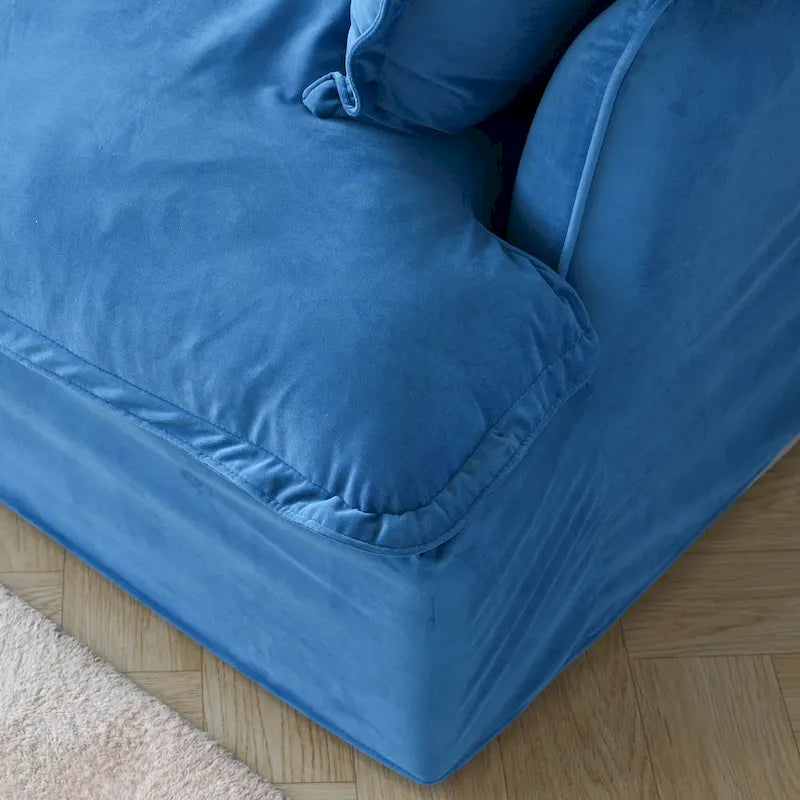 Modular Sectional Sofa Couch, Velvet 3 or 4 Seater Sofa, Minimalist Style Comfy Sofa Couch for Living Room Apartment